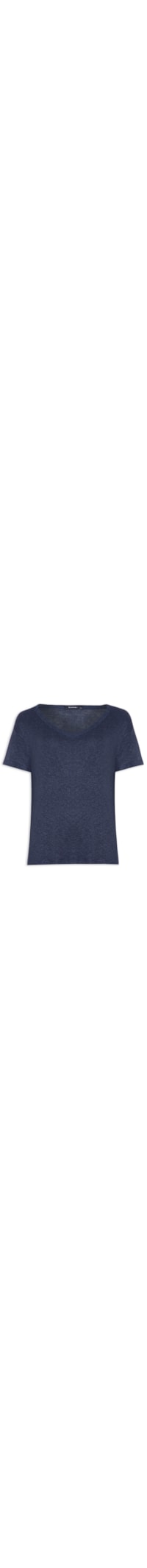 Camiseta Feminina Básica Decote V - Azul