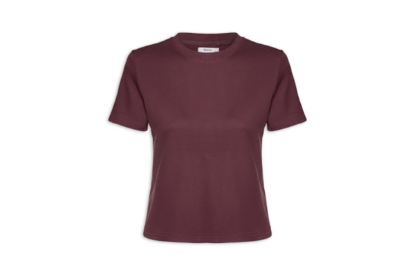 Camiseta Feminina Básica Em Malha - Vermelho