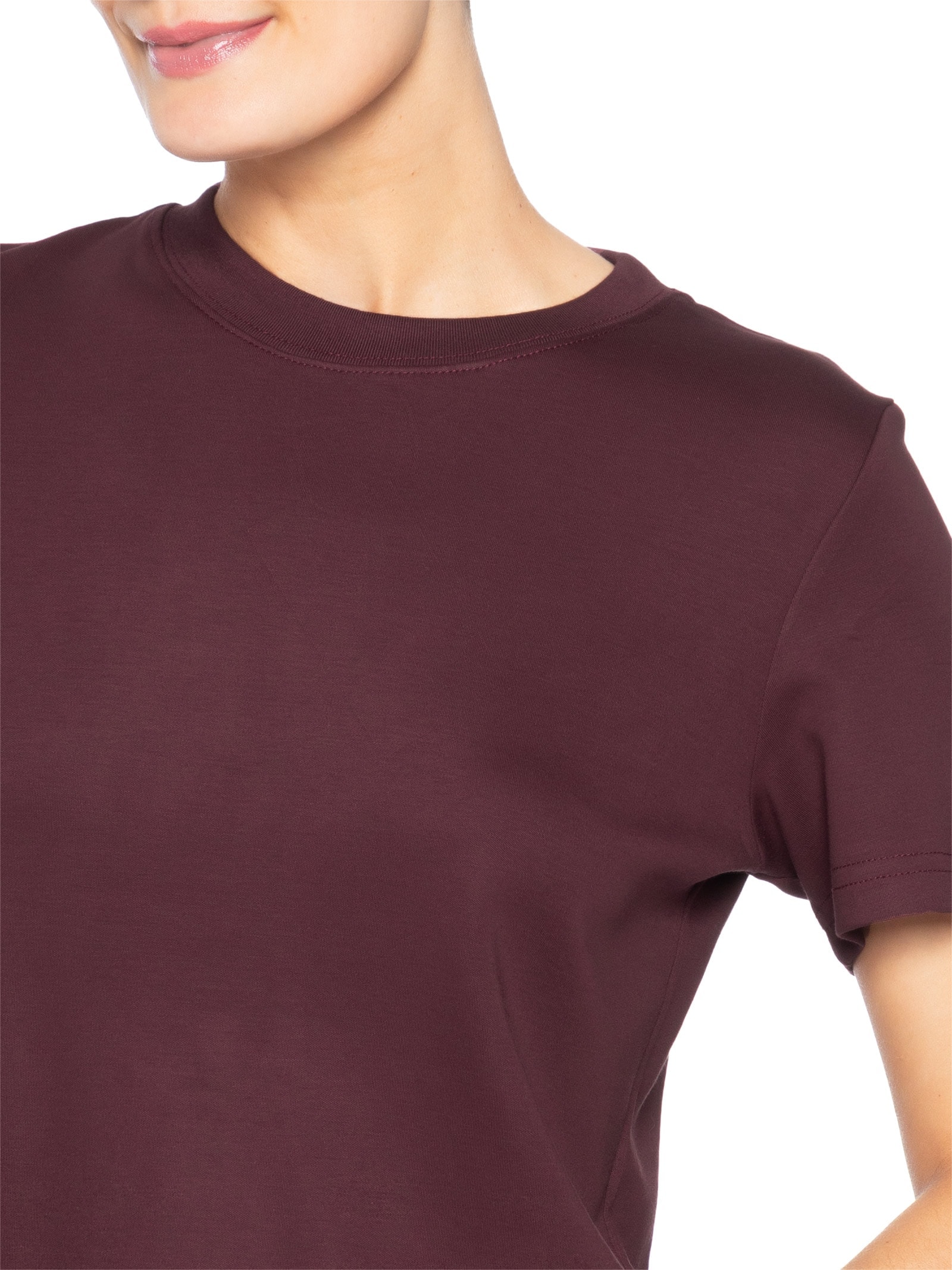 Camiseta Feminina Básica Em Malha Vermelho Basiq
