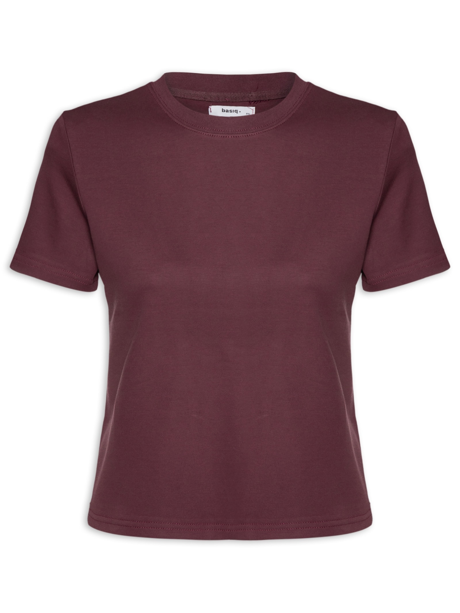 Camiseta Feminina Básica Em Malha Vermelho Basiq