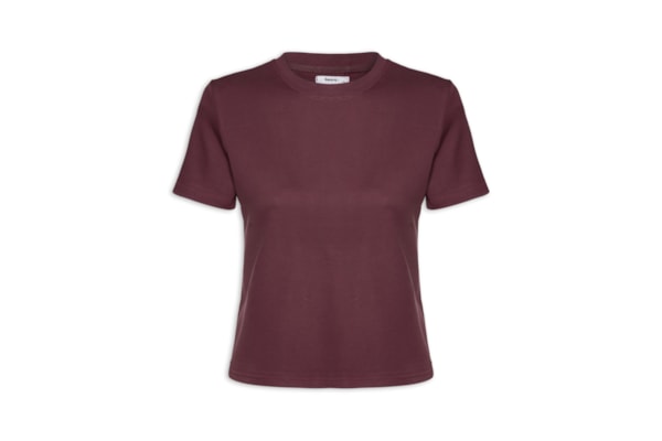 Camiseta Feminina Básica Em Malha - Vermelho