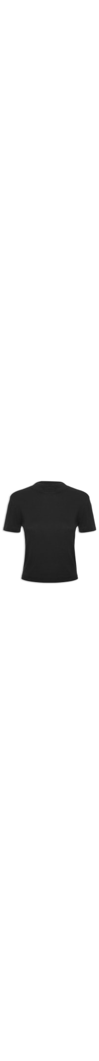 Camiseta Feminina Básica Gola Alta - Preto
