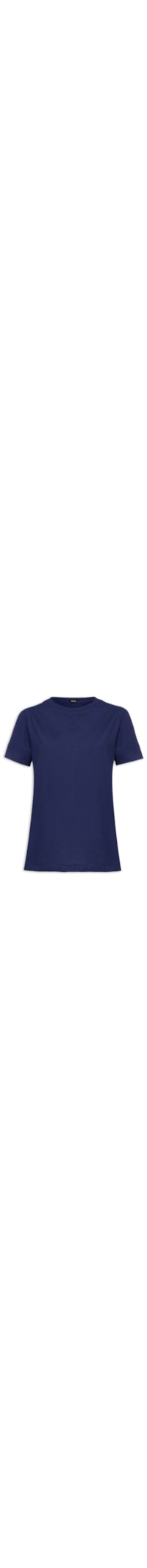 Camiseta Feminina Básica Gola Redonda - Azul