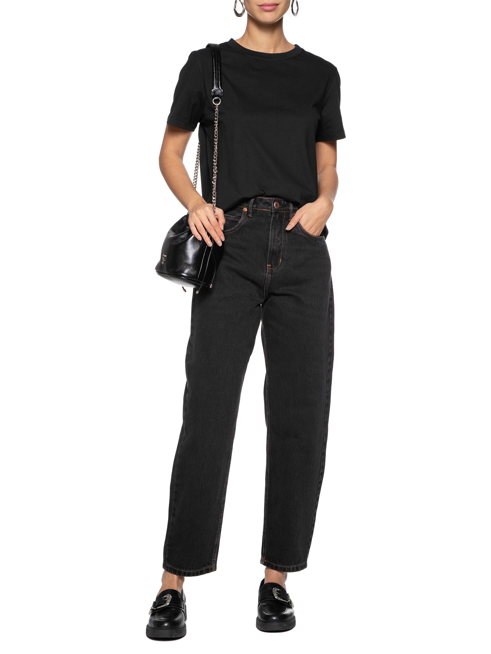 Camiseta Feminina Básica Gola Redonda Preto Basiq