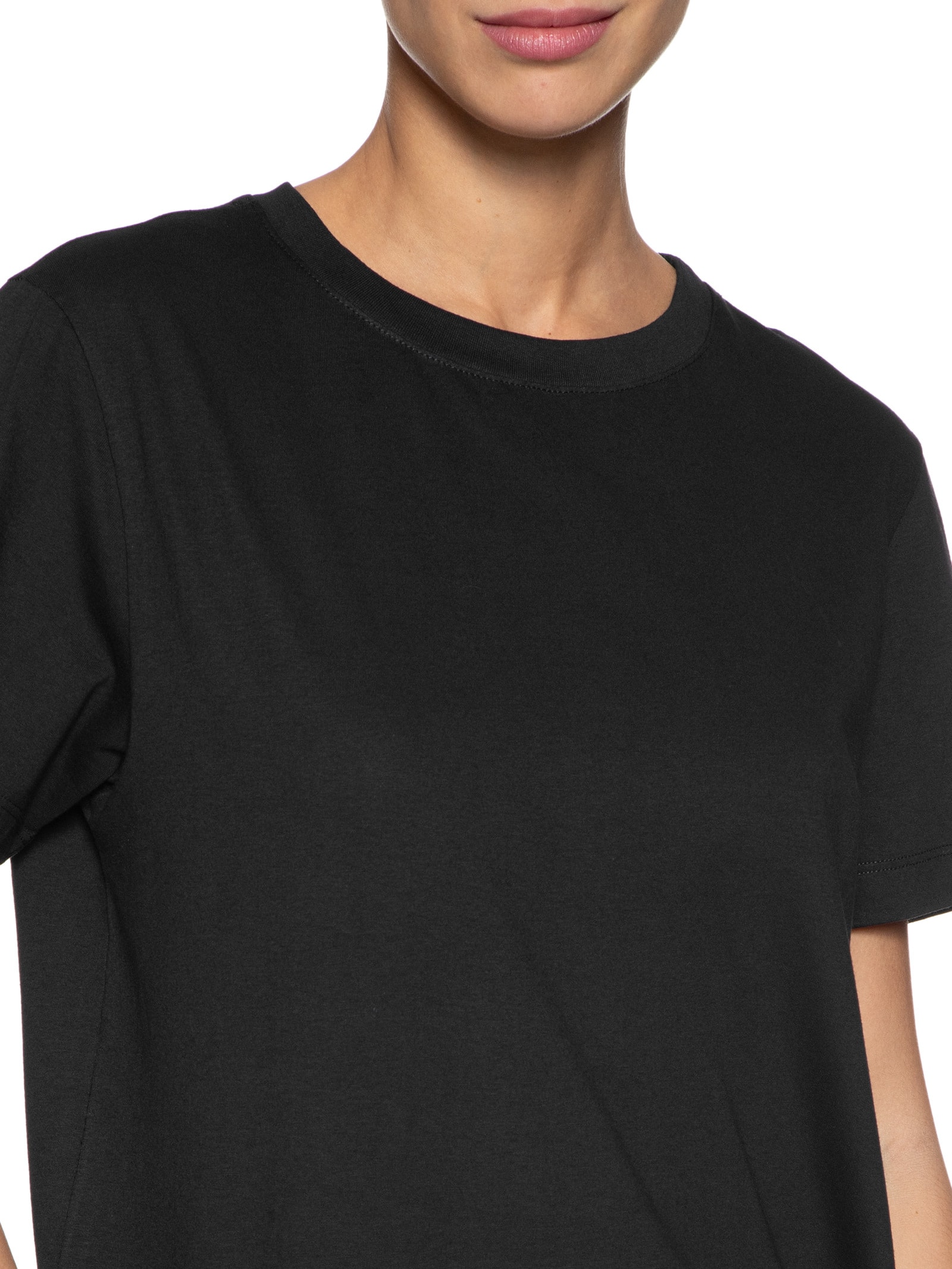 Camiseta Feminina Básica Gola Redonda Preto Basiq