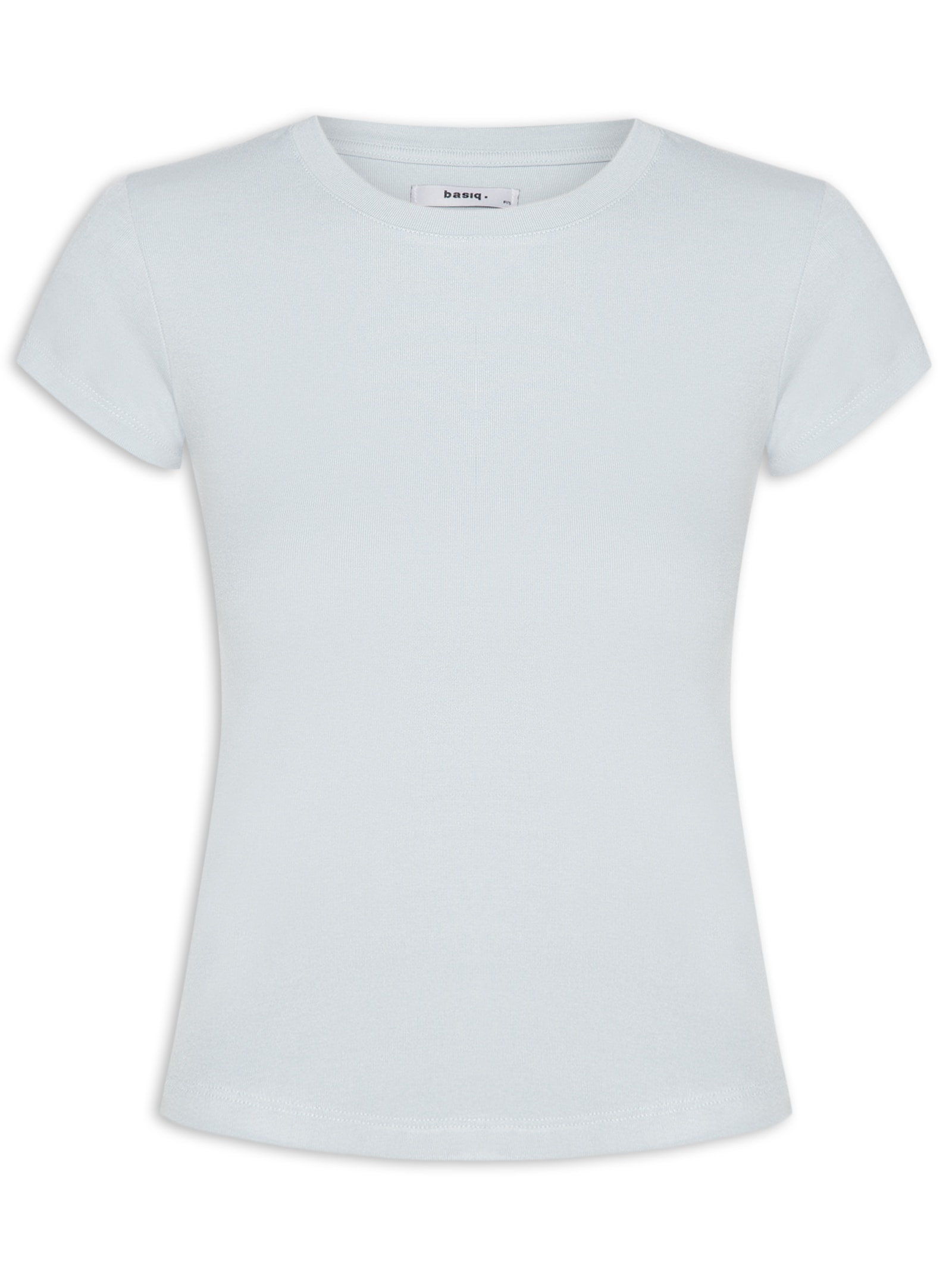 Camiseta Feminina Básica Justa Azul Basiq