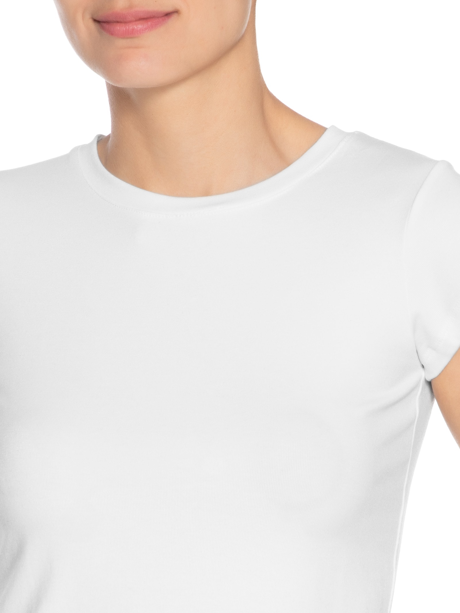 Camiseta Feminina Básica Justa Branco Basiq