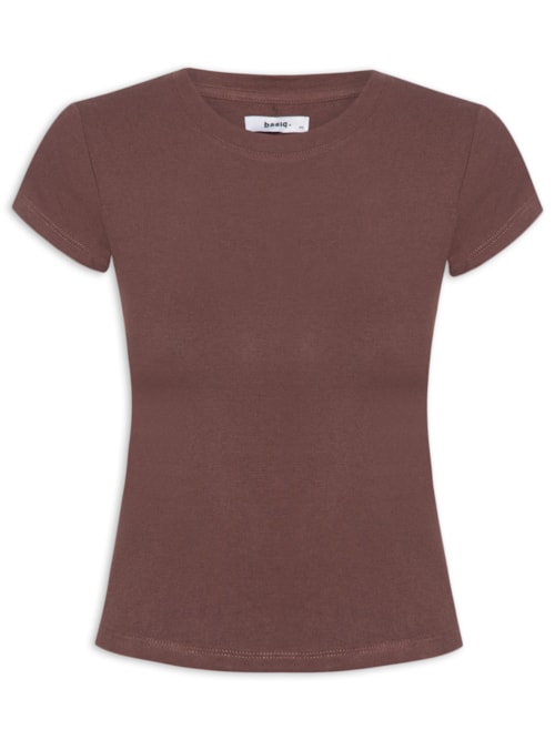 Camiseta Feminina Básica Justa – Marrom