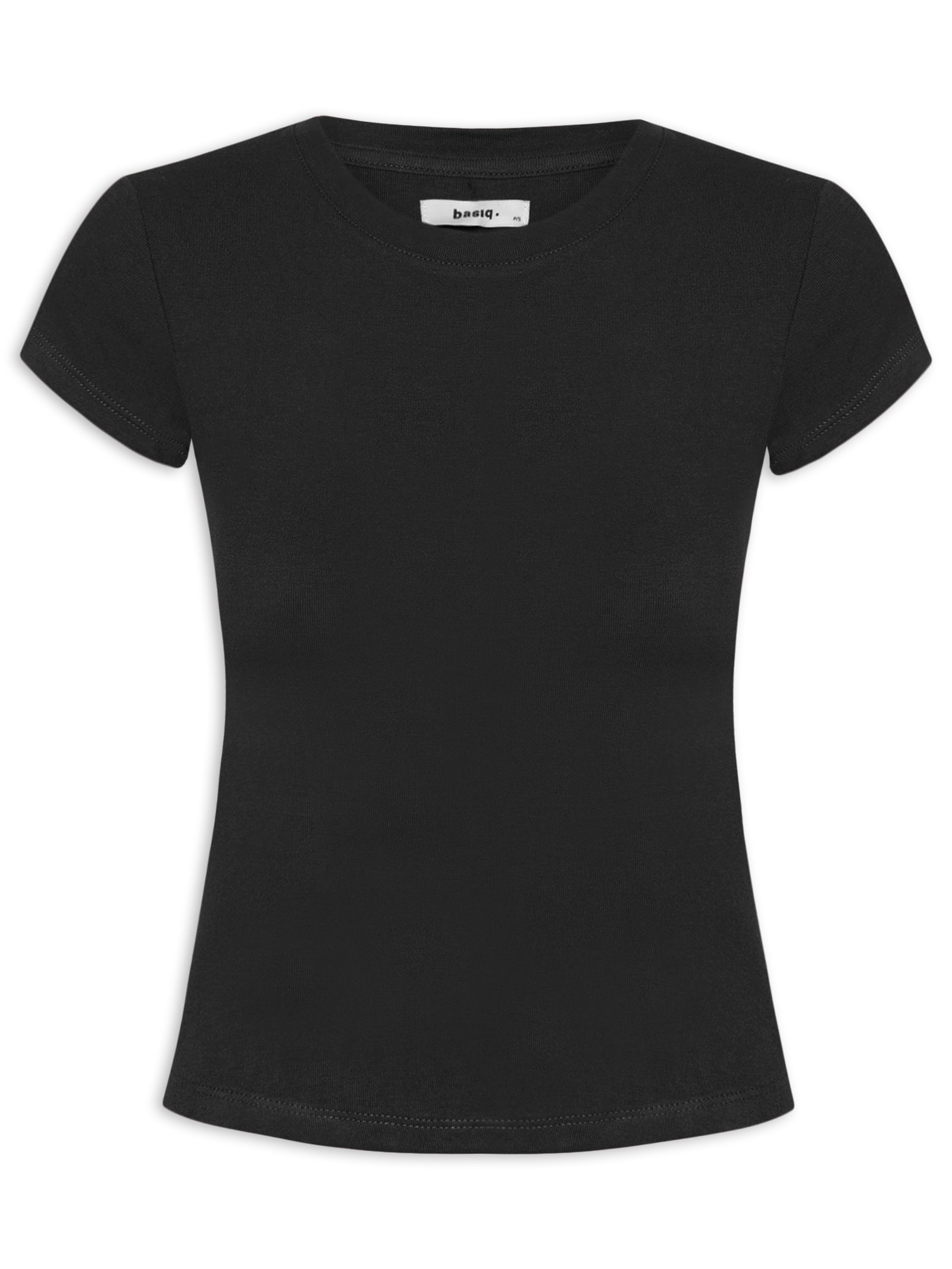 Camiseta Feminina Básica Justa Preto Basiq