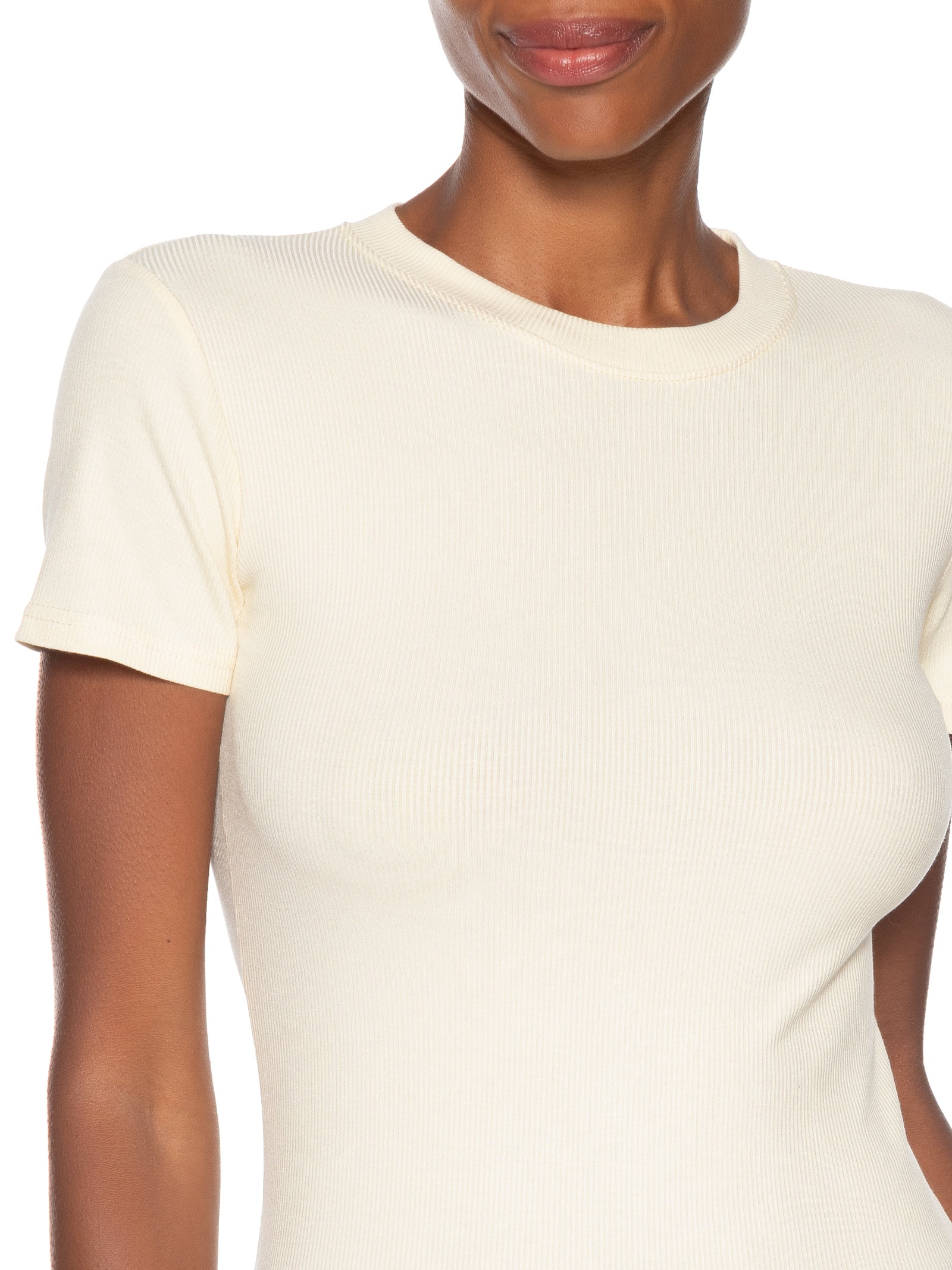 Camiseta Feminina Básica Manga Curta Amarelo Basiq