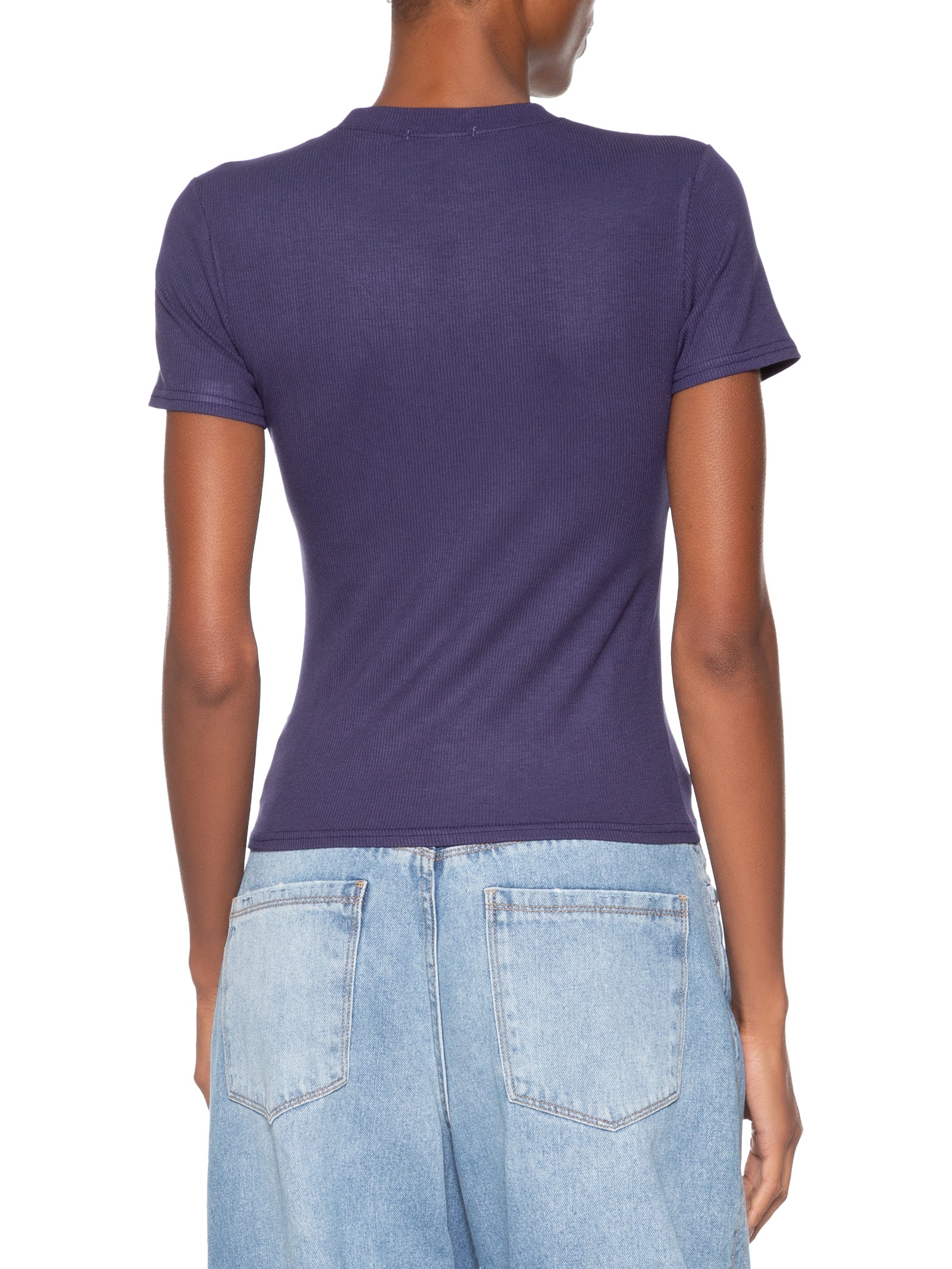 Camiseta Feminina Básica Manga Curta Azul Basiq