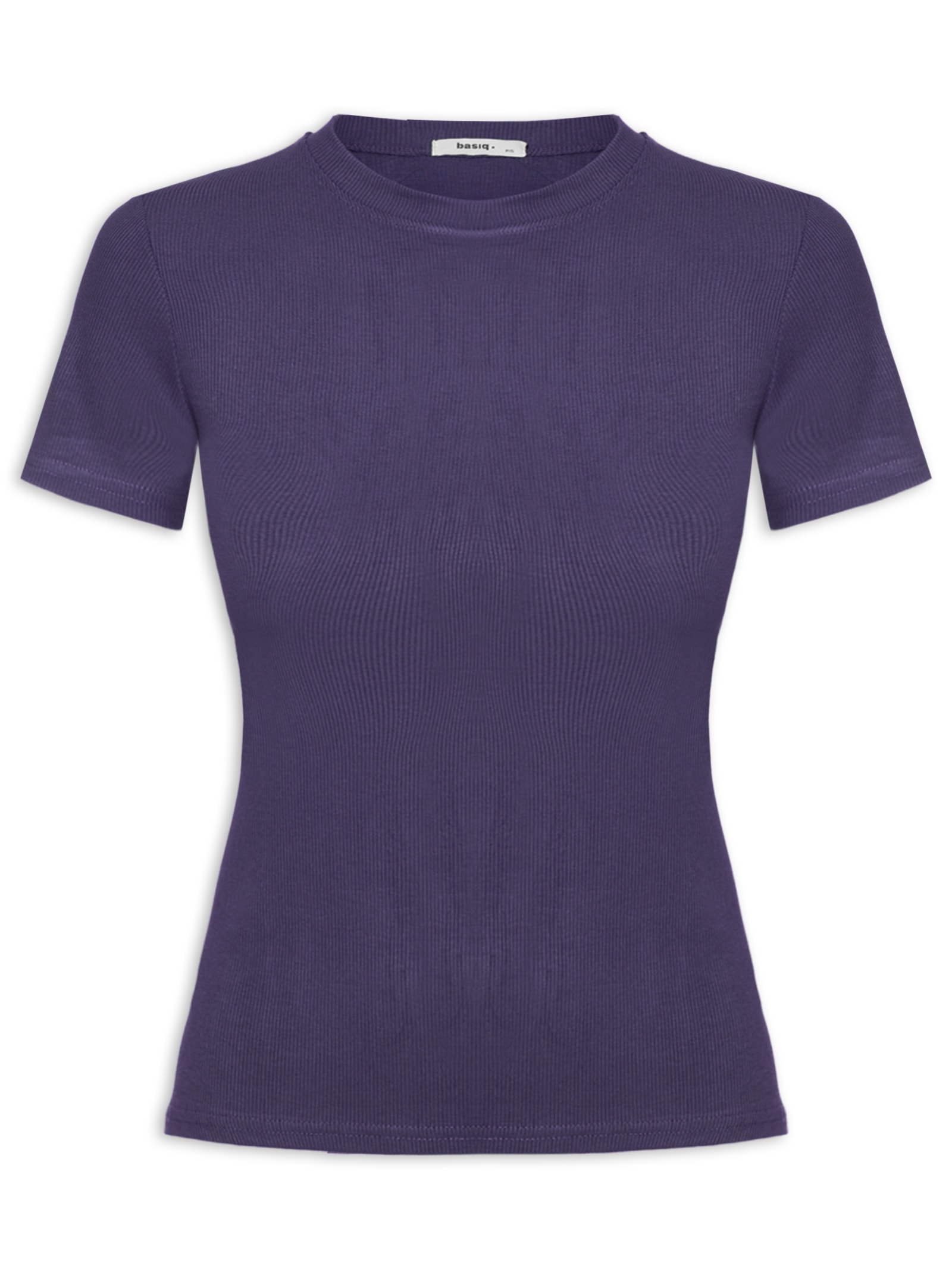 Camiseta Feminina Básica Manga Curta Azul Basiq