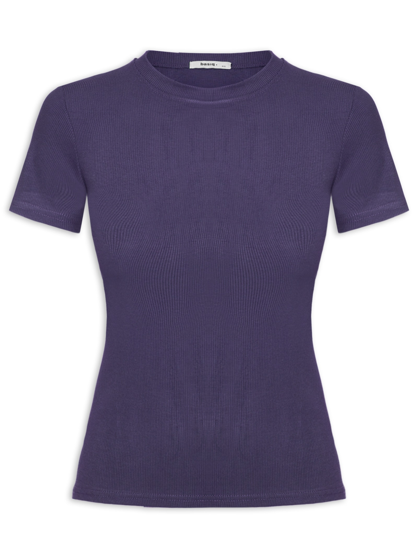Camiseta Feminina Básica Manga Curta Azul Basiq