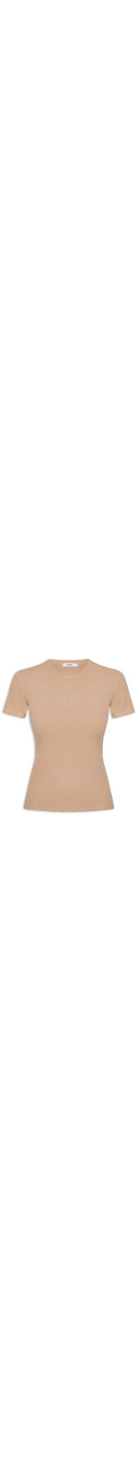 Camiseta Feminina Básica Manga Curta - Bege