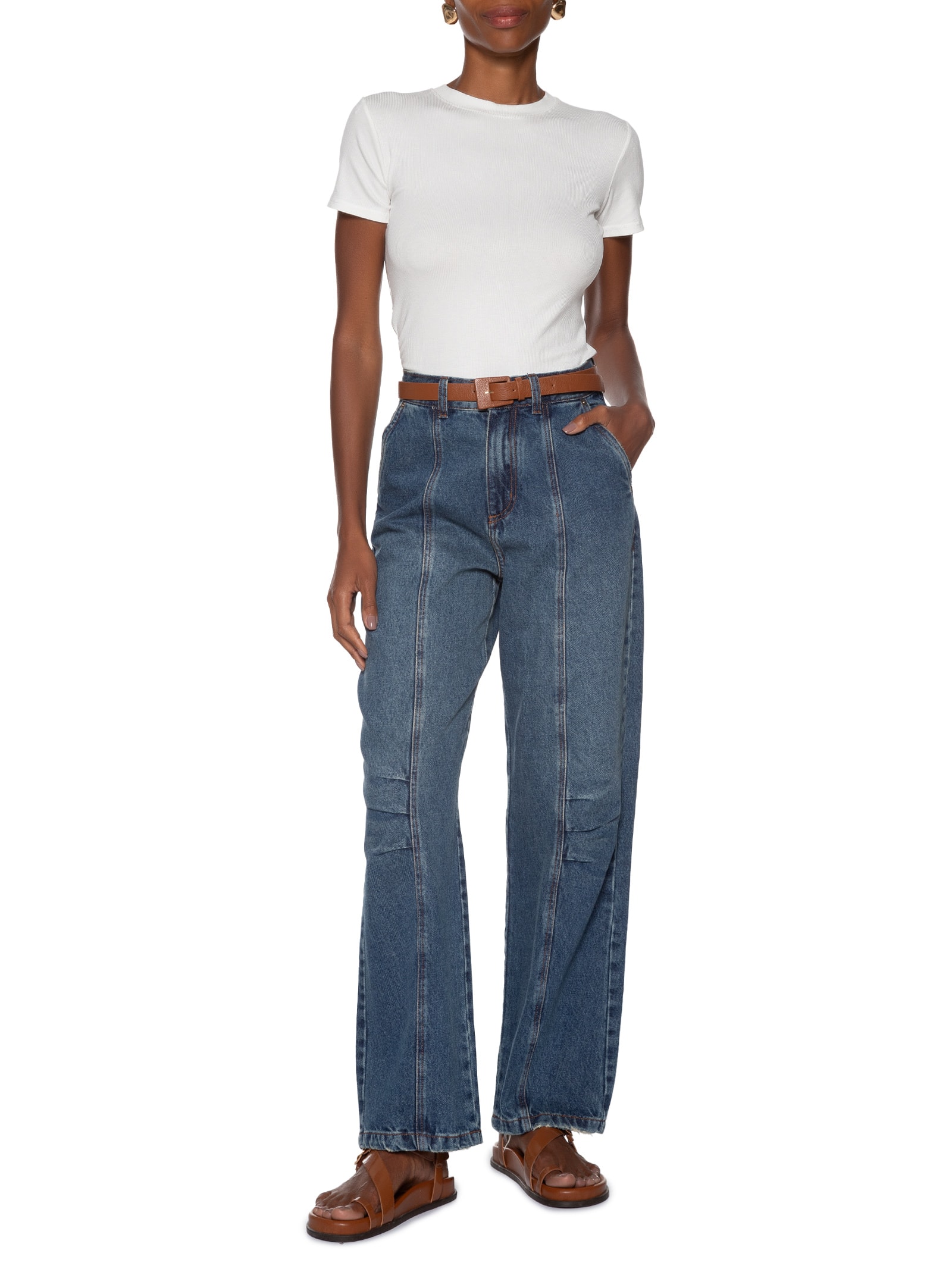 Camiseta Feminina Básica Manga Curta Branco Basiq