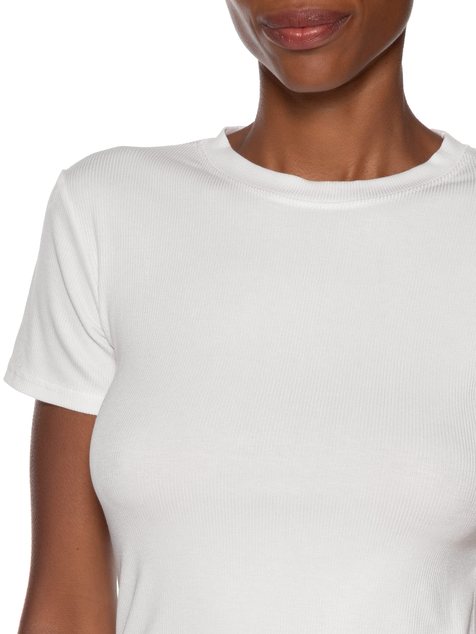 Camiseta Feminina Básica Manga Curta Branco Basiq