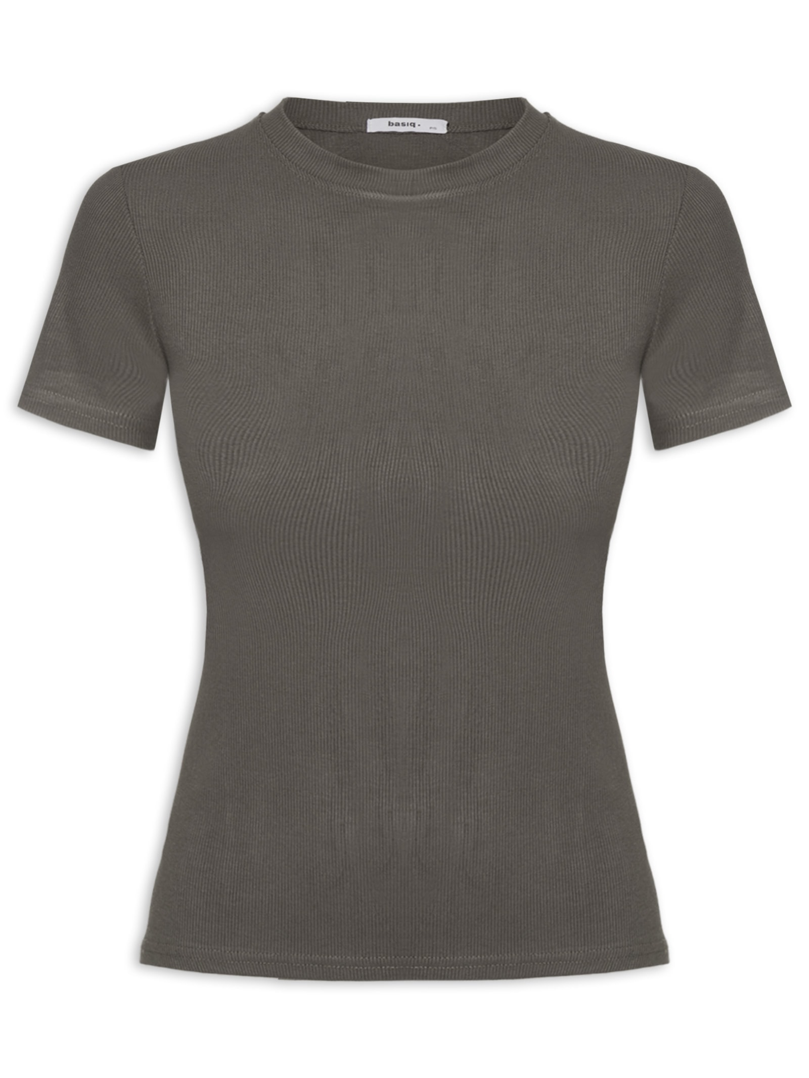 Camiseta Feminina Básica Manga Curta Marrom Basiq