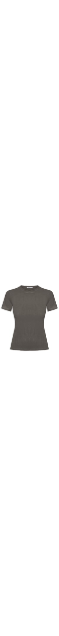 Camiseta Feminina Básica Manga Curta - Marrom