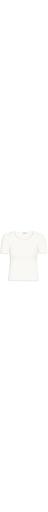 Camiseta Feminina Básica Manga Curta - Off White