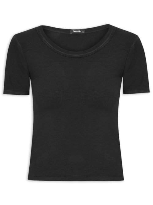 Camiseta Feminina Básica Manga Curta – Preto