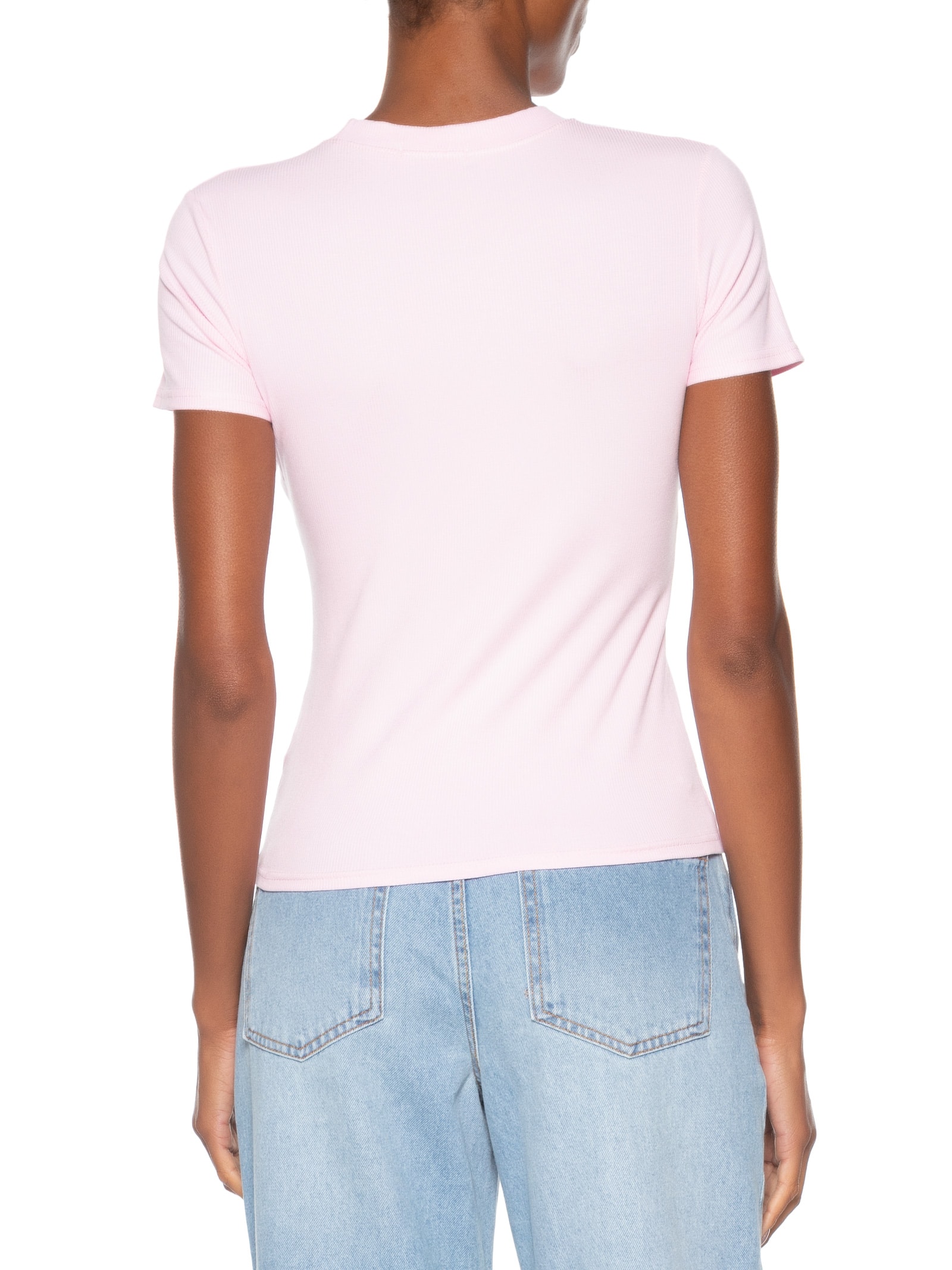 Camiseta Feminina Básica Manga Curta Rosa Basiq