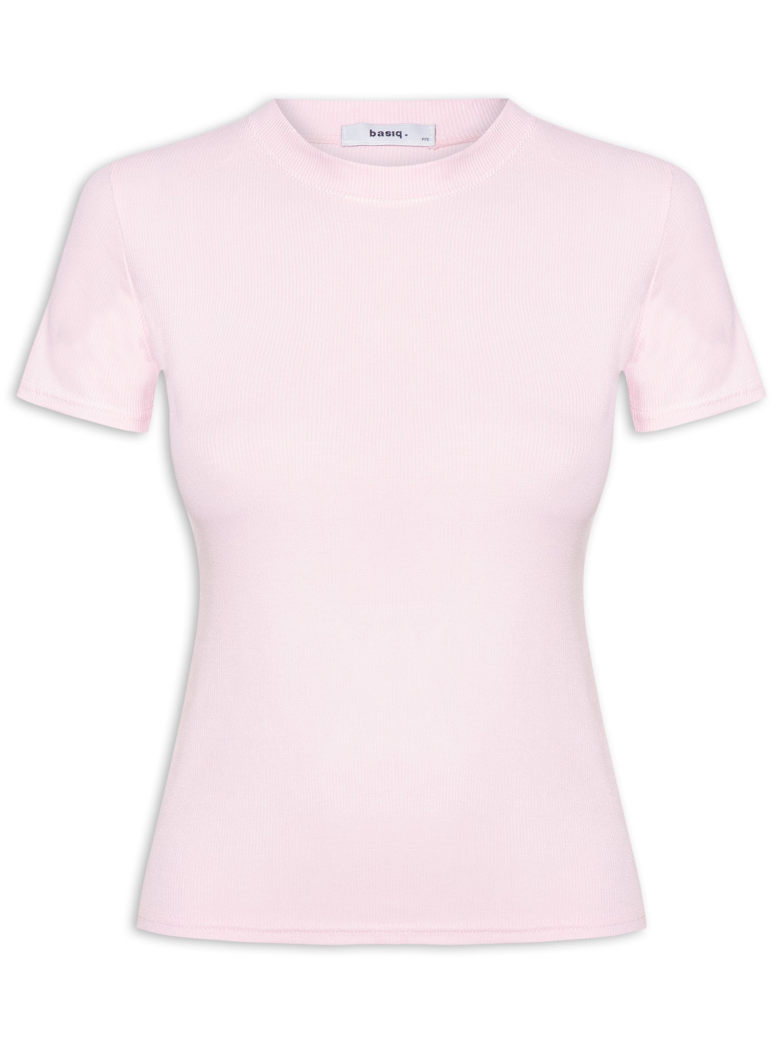 Camiseta Feminina Básica Manga Curta Rosa Basiq