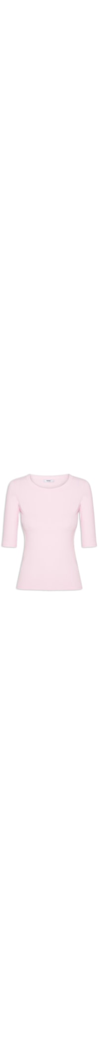 Camiseta Feminina Básica Manga Justa - Rosa