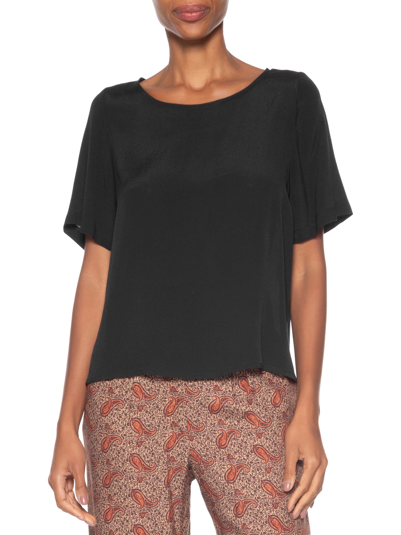 Camiseta Feminina Básica Preto Maria Filó