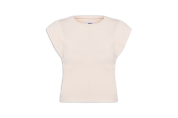 Camiseta Feminina Básica Sem Manga - Bege