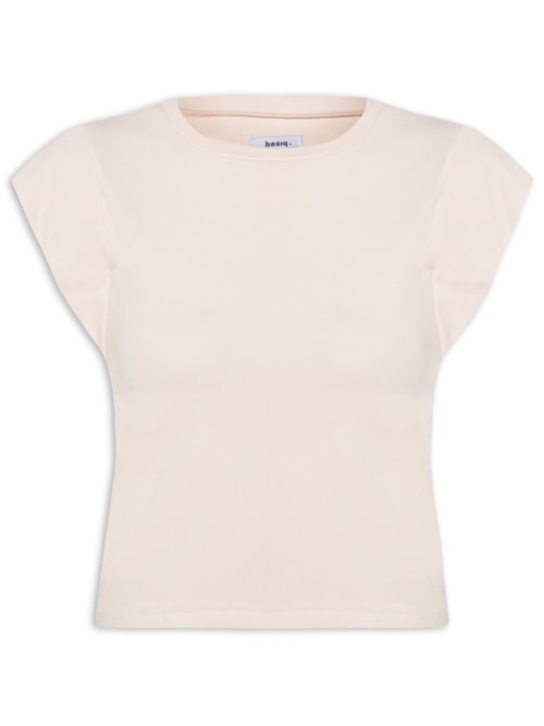 Camiseta Feminina Básica Sem Manga – Bege