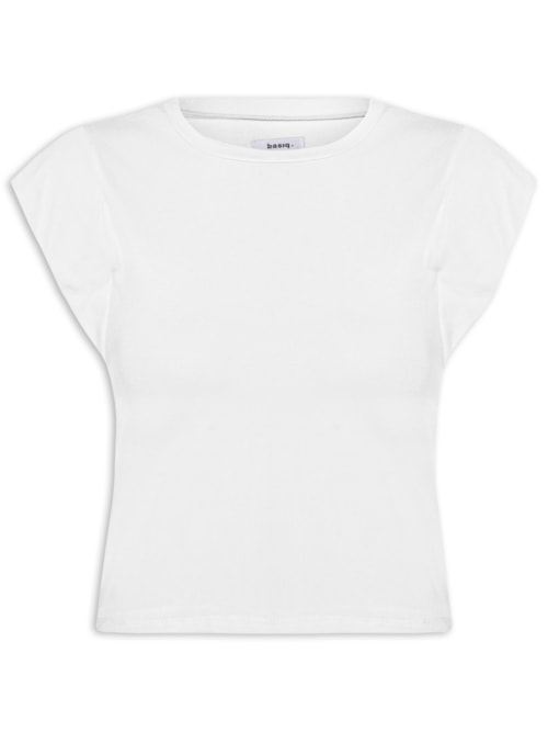 Camiseta Feminina Básica Sem Manga – Branco