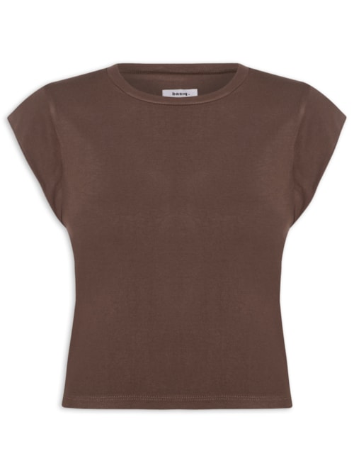 Camiseta Feminina Básica Sem Manga – Marrom