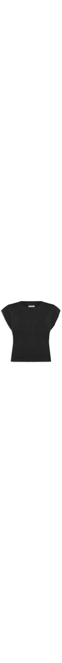 Camiseta Feminina Básica Sem Manga - Preto