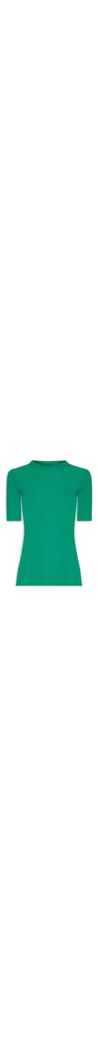 Camiseta Feminina Básica Tricot Canelada - Verde