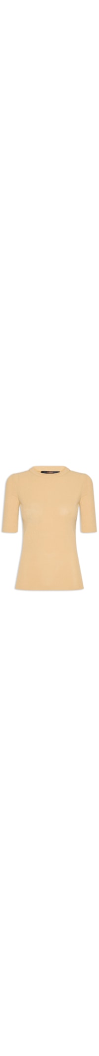 Camiseta Feminina Básica Tricot Canelado Color - Bege