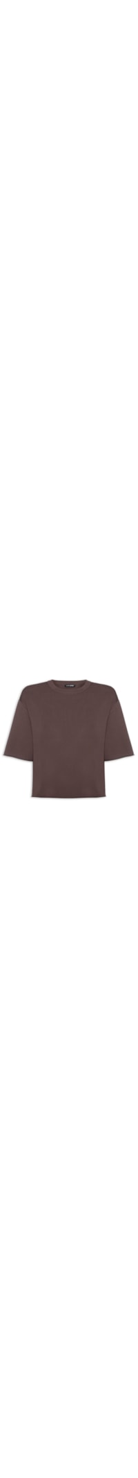Camiseta Feminina Básica Tricot – Marrom