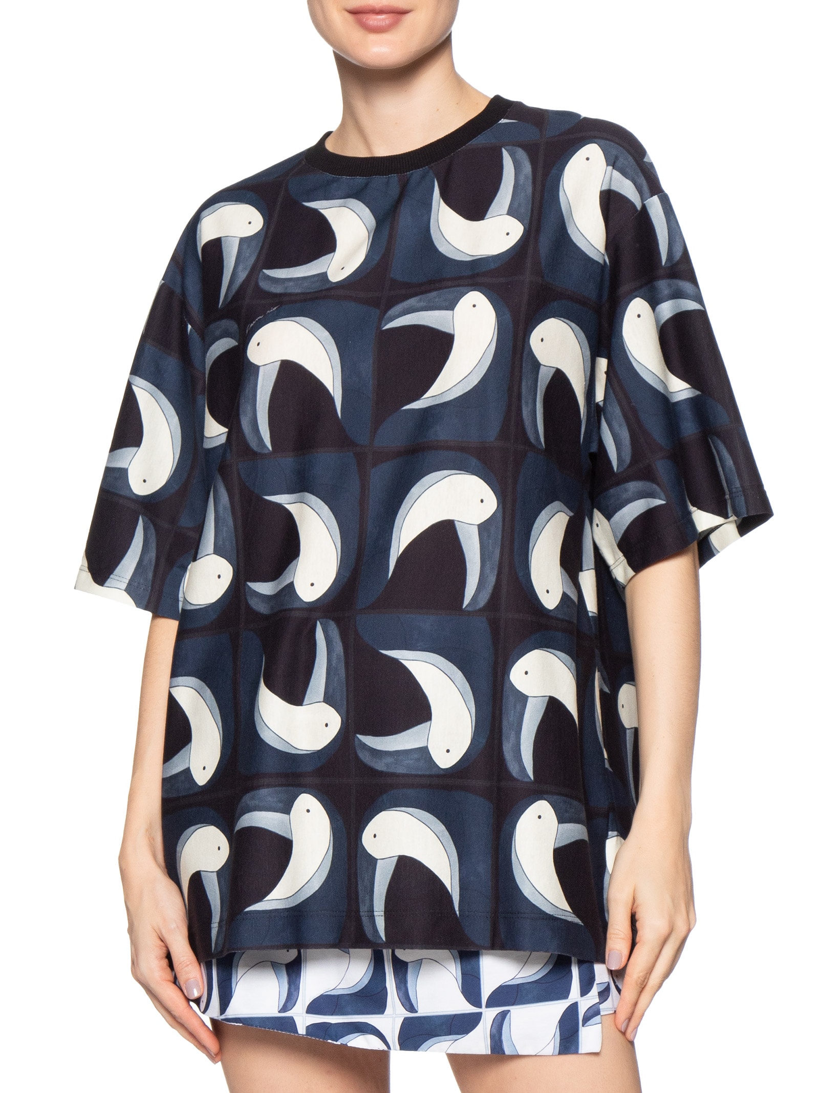 Camiseta Feminina Básica Tuca Tropical Preto Farm