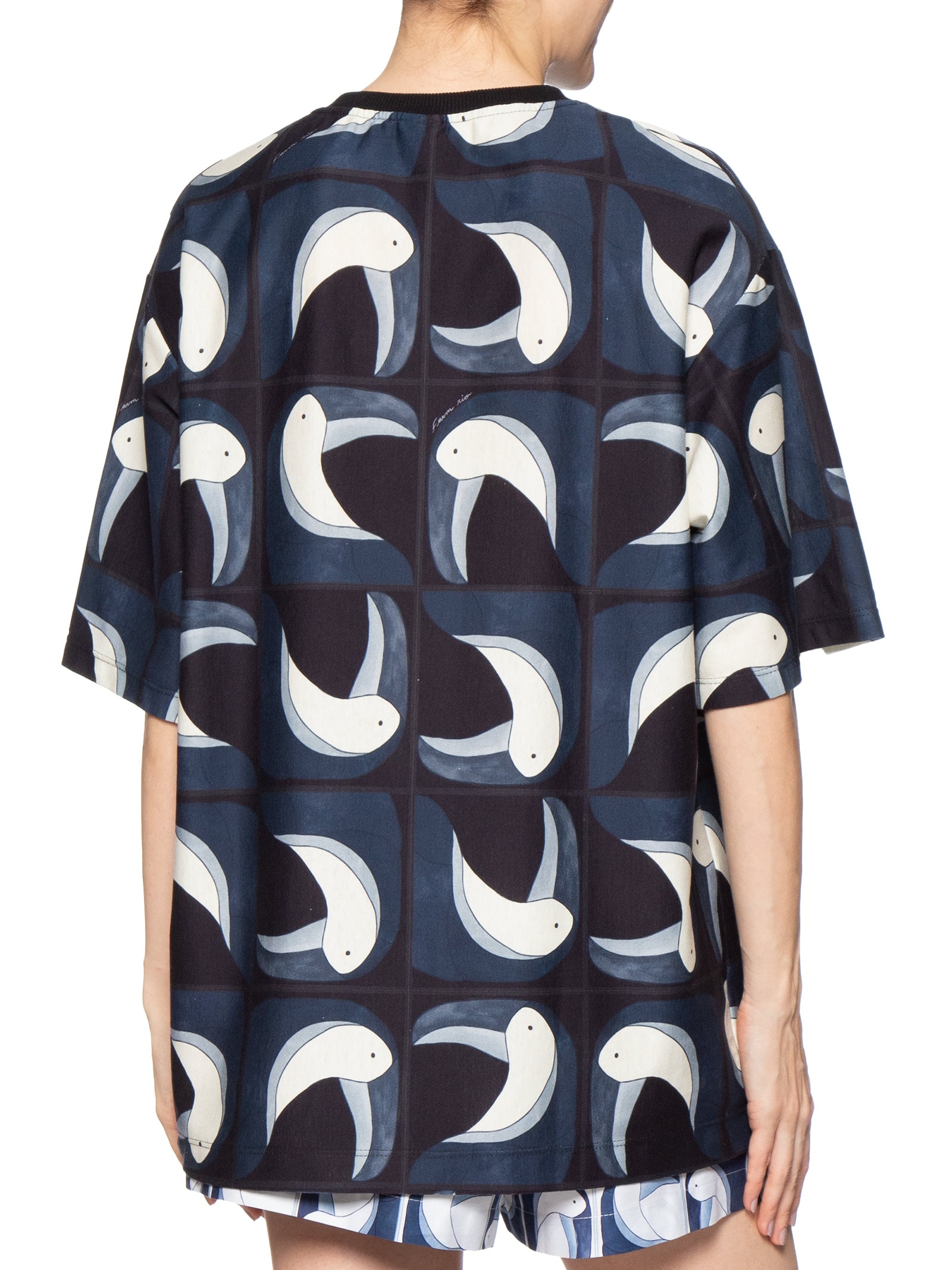 Camiseta Feminina Básica Tuca Tropical Preto Farm