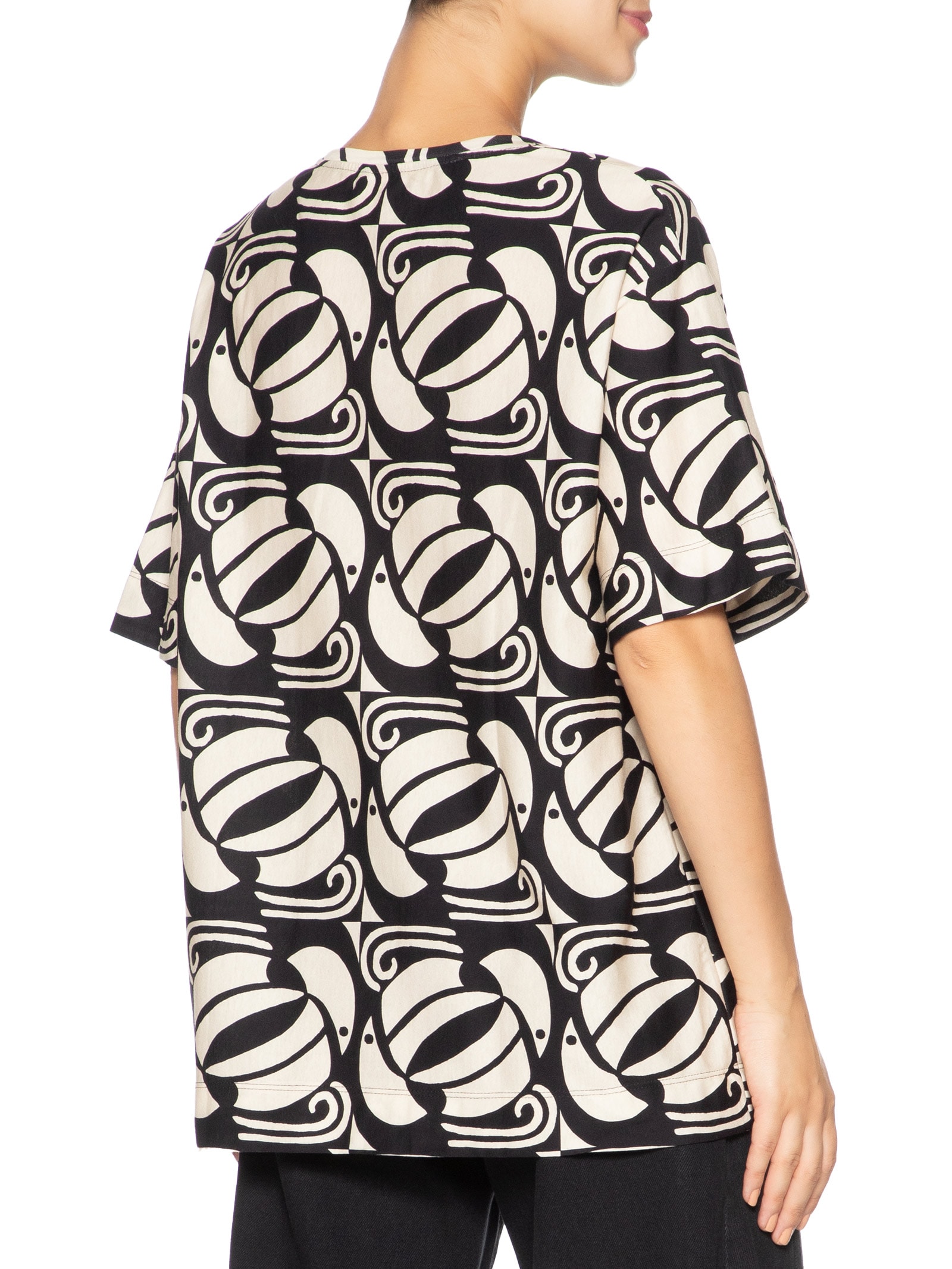 Camiseta Feminina Básica Tuca Xadrez Preto Farm