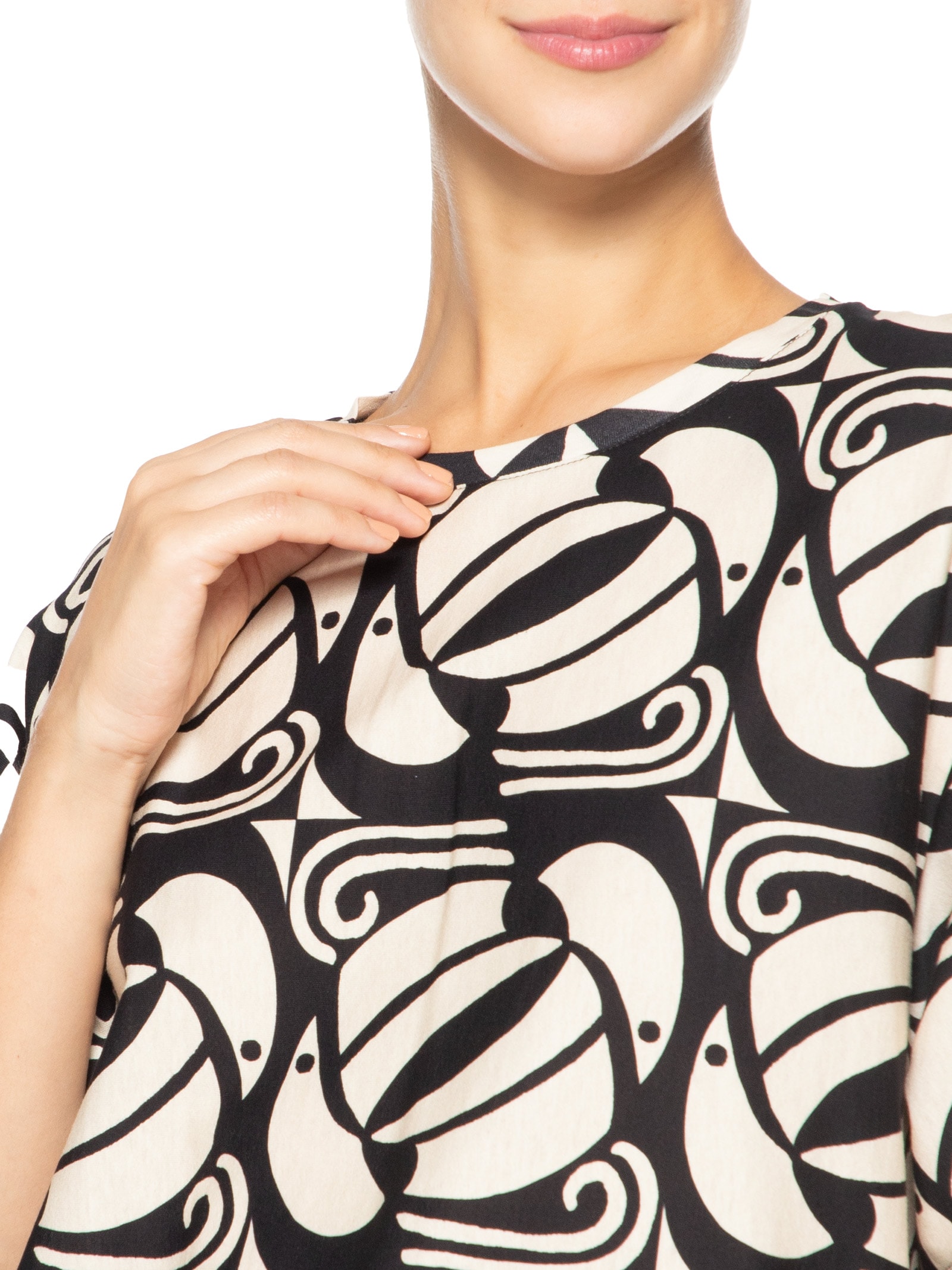 Camiseta Feminina Básica Tuca Xadrez Preto Farm