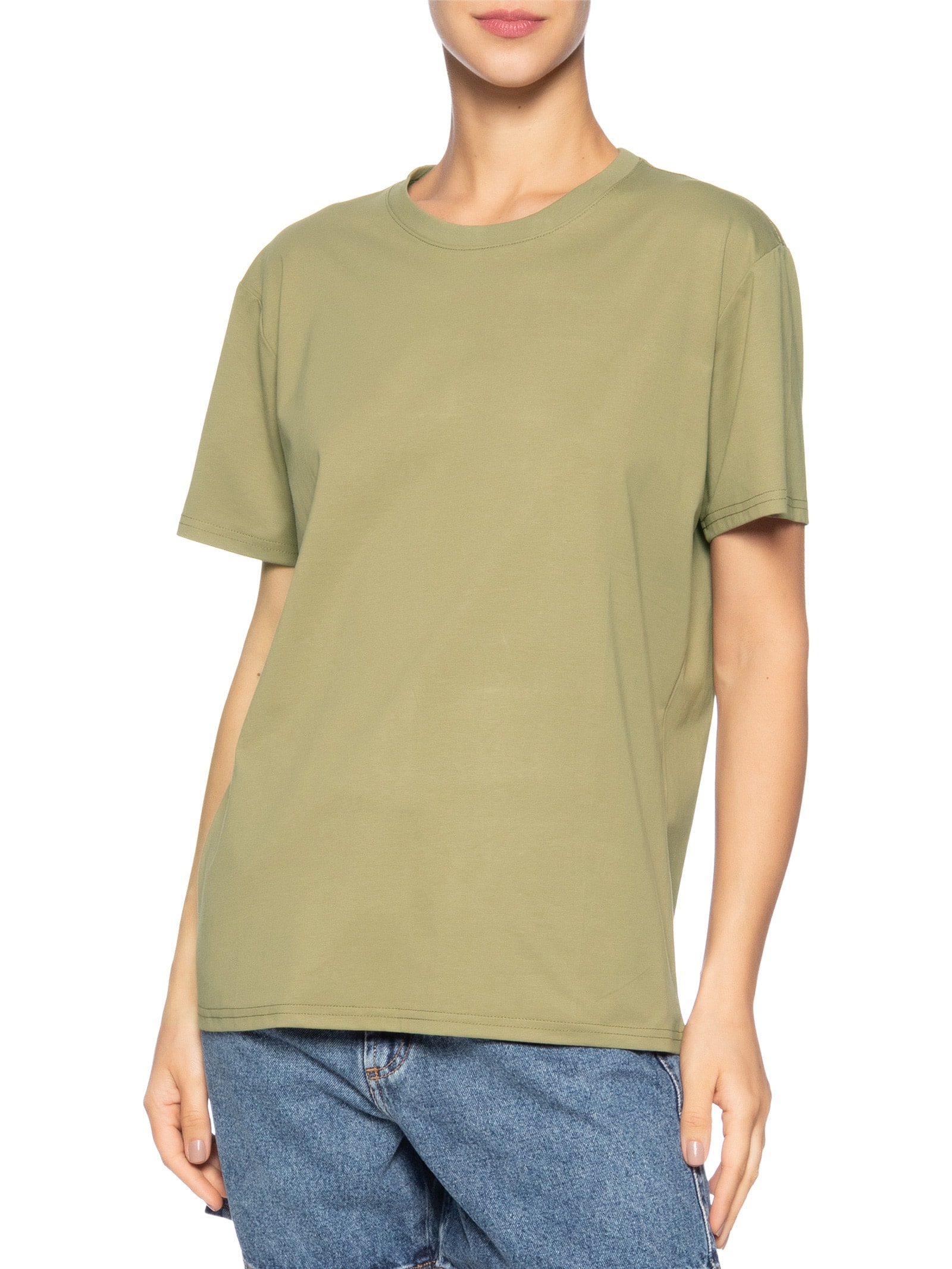 Camiseta Feminina Básica Verde Basiq