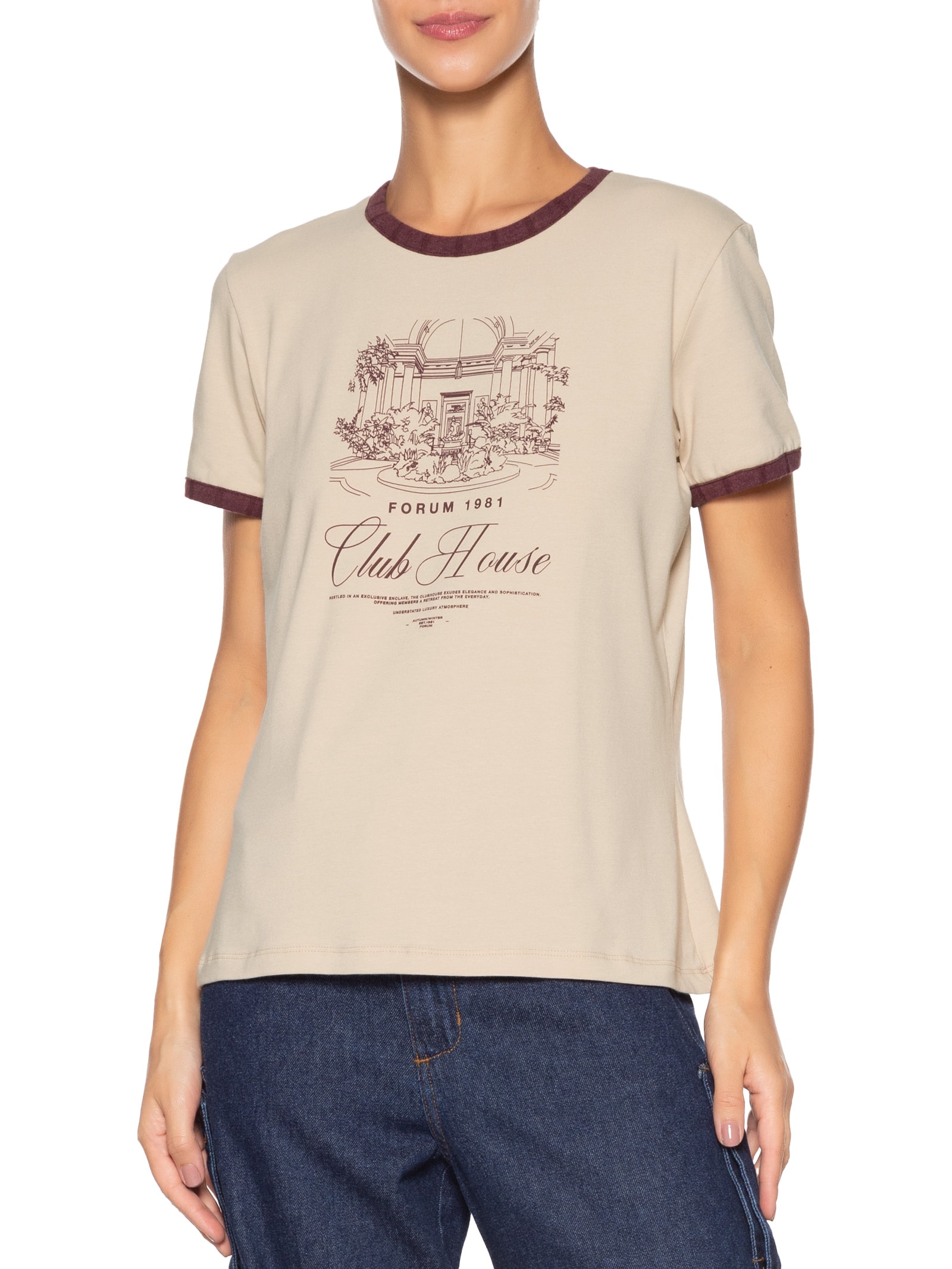 Camiseta Feminina Bege Forum