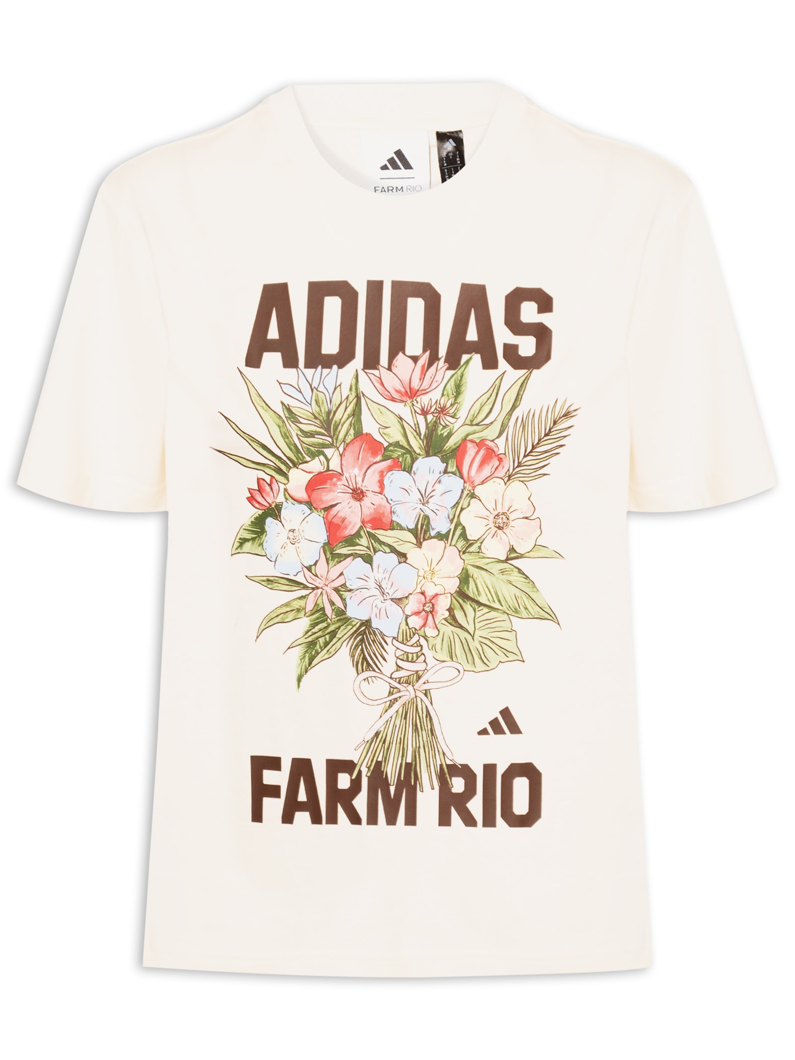 Camiseta Feminina Bege Adidas + Farm