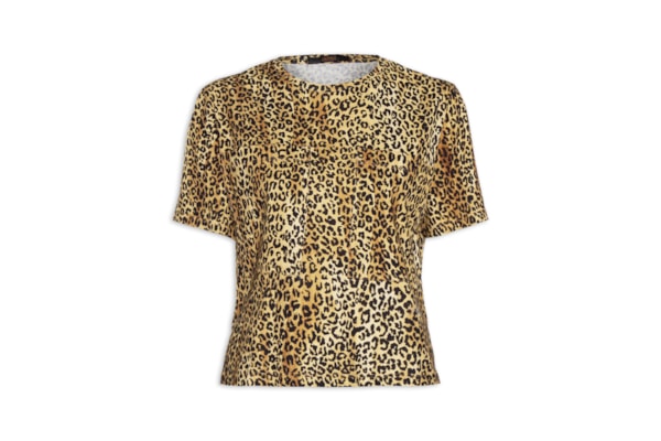 Camiseta Feminina Bolso Dupla Onça - Marrom