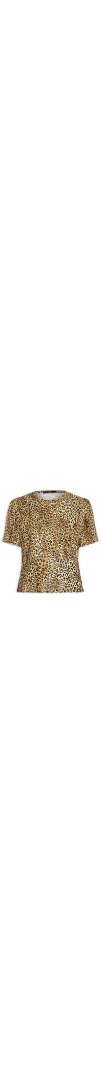 Camiseta Feminina Bolso Dupla Onça - Marrom