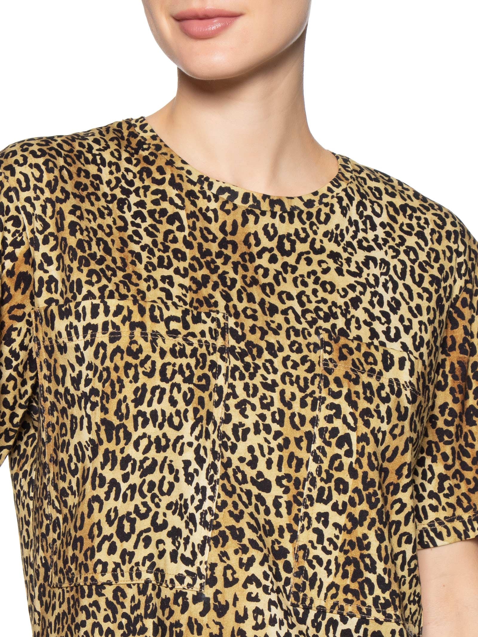 Camiseta Feminina Bolso Dupla Onça Marrom Animale