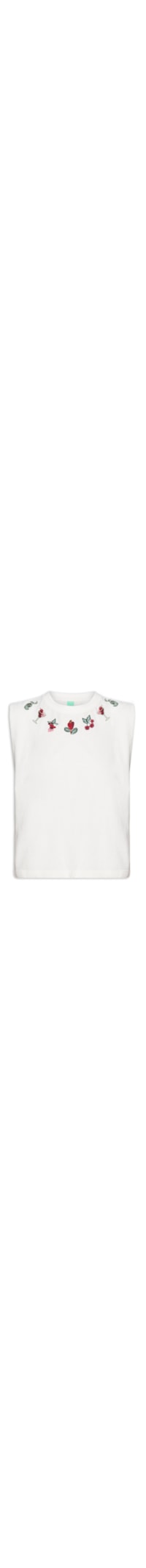 Camiseta Feminina Bordada Coquetel Tropical - Branco