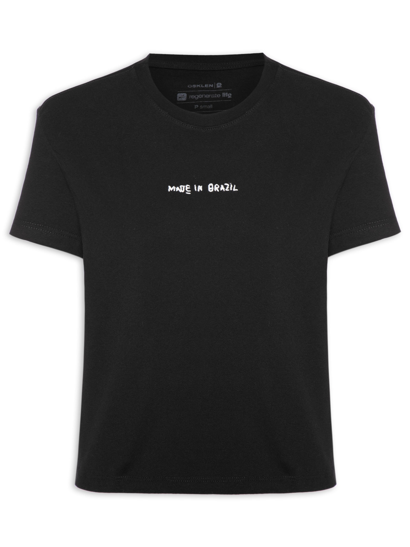 Camiseta Feminina Bordada Made In Brazil Preto Osklen