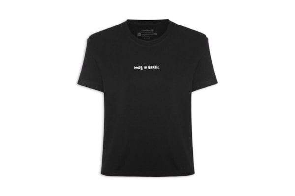 Camiseta Feminina Bordada Made In Brazil - Preto