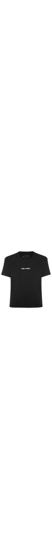 Camiseta Feminina Bordada Made In Brazil - Preto